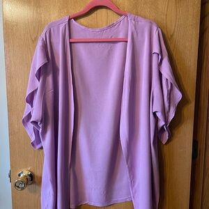 New Lilac Purple Kimono Cardigan with Voluminous Sleeves